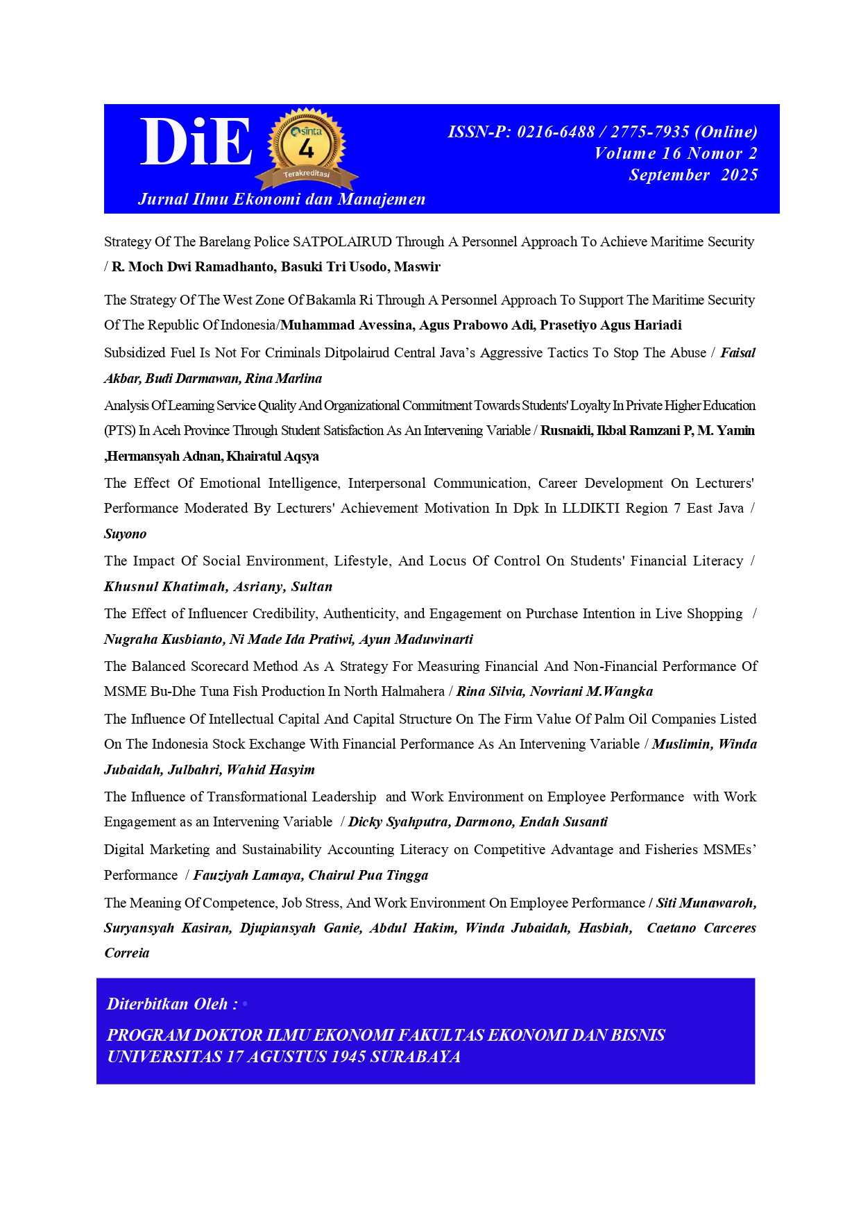 					View Vol. 16 No. 02 (2025): Volume 16 Number 02 2025
				